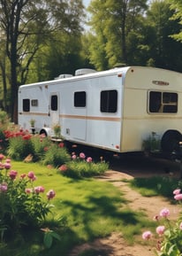 a white trailer looking clean from the outside