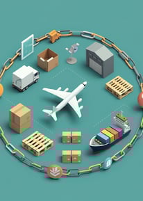 Representation of supply chain elements such as transport and packaging