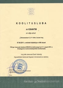 a certificate from a certificate issued to the kolotas