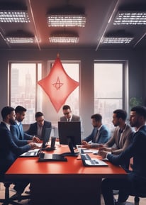 A group of people is gathered for a sensitivity training session, posing together for a photo. Many are wearing uniform-like attire in brown and yellow, and most are wearing face masks. They appear to be in a conference room with a banner behind them and portraits hanging on the wall.