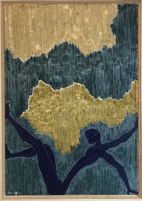 Pushon, 70cm x 100cm, Linseed oil on cotton canvas with plant based and mineral dyes