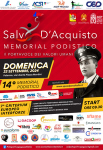 Locandina evento Memorial Podistico Salvo D'acquisto