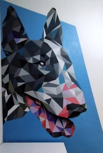 graffiti, interior, decoración, bull terrier, pintura mural spray graffitimuralpro