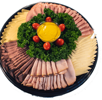 a platter of meats and cheeses