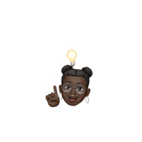 a person with glasses and a light bulb