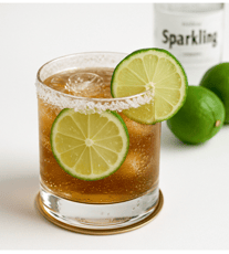 Brown Beverage with Lime