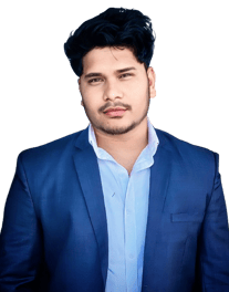 a man in a blue suit and a white shirt