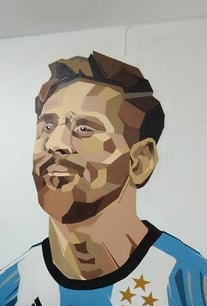 graffiti leo messi pintura decorativa habitación spray arte urbano