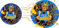 Visual preview of Texture transformation of Logo Design from Left to Right
