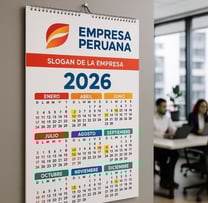 Calendarios de pared personalizados con logo de empresa, impresos en Lima, Perú