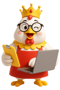 Maskot ayam RATU membawa mie basah, simbol produk berkualitas
