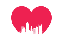 a heart shaped cityscape 