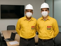two men in masks and masks on their faces