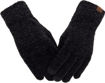 ViGrace Winter Touchscreen Gloves for Women Chenille Warm Knit with 3 Touch Screen Fingers Texting E