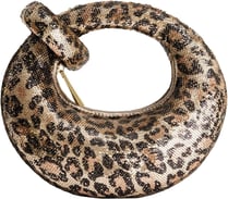 Leopard print sculptural handbag – unique Amazon statement bag with bold style