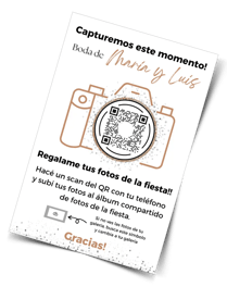 Regalo Celebraclick - Diseño tarjeta Qr para compartir fotos