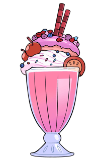 a pink milkshake
