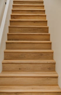 light wood flooring on stairs