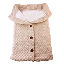 Baby sleeping bag with knitted fabric shell and fleece lining