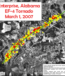 Enterprise Alabama EF-4 Tornado Damage