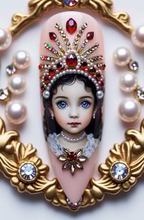 elegance nail design crown girl