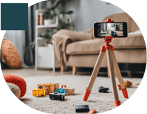 Tripod with Phone for Virtual Parent Child Interaction Therapy