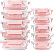 Glass Meal Prep Containers. Food Storage Containers with Lids Airtight