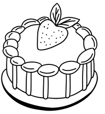 a cake with a strawberry cream frosting on top of it