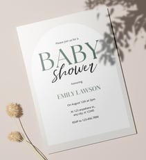 Minimalist Script Gender Neutral Baby Shower Invitation