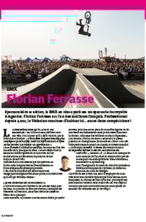 Article sur Florian Ferrasse, professionnel du BMX