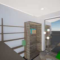 Image du projet de rénovation du coin lecture enfant avec une étagère en bois