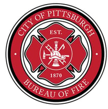 Pittsburgh Fire Department Red and White Badge Logo