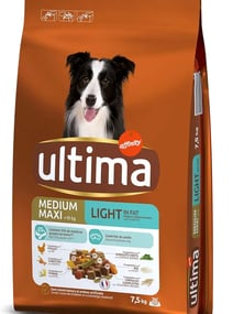 Canideo croquette pour chien Ultima Croquettes pour Chien Medium-Maxi Light Poulet Riz, 7.5 kg