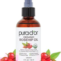 PURA D'OR 4 Oz ORGANIC Rosehip Seed Oil Hair Relaxer 100% Pure Cold Pressed USDA Certified All Natur