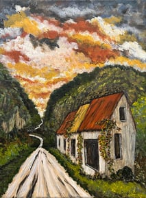 Stores Closed, 2025, Acrylic on canvas, 12 x 9 inches  $165