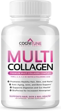 Píldoras de colágeno múltiple con ácido hialurónico y vitamina C, biotina