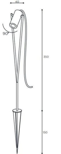 dibujo técnico luz exterior foco