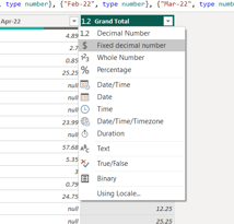 change data type in power query