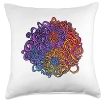 Shengekka Purple and Orange Entangled Yin Yang Design Throw Pillow Multicolor