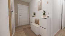 Entrée moderne avec meuble de rangement faible profondeur