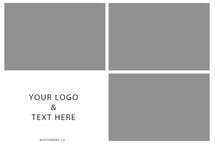 print layout with 3 photos and design on the bottom left