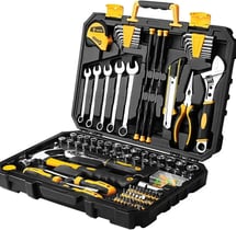 DEKOPRO 158 Piece Tool Set-General Household Hand Tool Kit,Auto Repair Tool Set, with Plastic Toolbo
