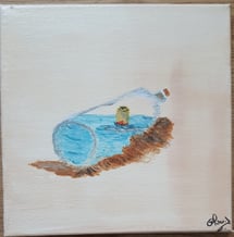 Avant le smartphone. Châssis bois & toile, 20x20cm. 50€.
