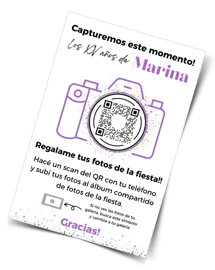 Regalo Celebraclick - Diseño tarjeta Qr para compartir fotos