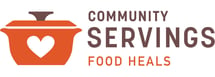 Community Servings Logo: a heart shaped potted in a potted potted with a heart shaped pot