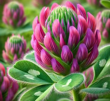 red clover in bloom