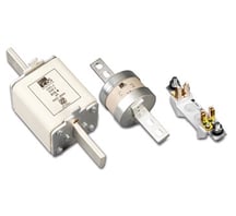 a white and black electrical device with a white background