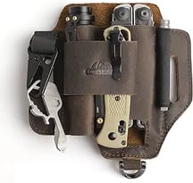 pocketknife carrying case brown leather