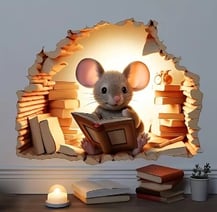 Aufkleber lesende Maus