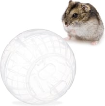 Relaxdays Bola Hámster Juguete para Roedores, Plástico Transparente, 14 cm